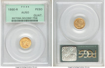 Republic gold Peso 1860-R AU50 PCGS, KM179. Conservatively graded. 

HID09801242017

© 2020 Heritage Auctions | All Rights Reserved