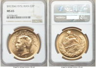 Muhammad Reza Pahlavi gold 5 Pahlavi SH 1354 (1975) MS65 NGC, Tehran mint, KM1202, Fr-99. Mintage: 10,000. First year type. AGW 1.1771 oz. 

HID0980...