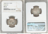 Tuscany. Leopold II Fiorino 1828 MS62 NGC, KM-C72. Luster somewhat muted by tan toning. 

HID09801242017

© 2020 Heritage Auctions | All Rights Re...