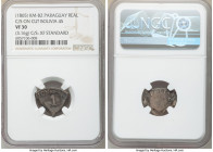 Republic Counterstamp Real ND (1865) VF30 NGC, KM-B2. C/S: XF Standard. 3.16gm. Counterstamp ("1" on hexagon with rounded edges and horizontal lines) ...