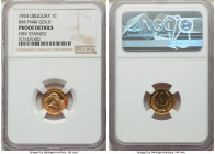 Republic gold Proof Pattern Centesimo 1953 Details (Obverse Stained) NGC, KM-Pn46. Gold pattern of KM32. Reported mintage of 100 pieces. 

HID098012...