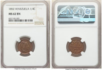 Republic 1/4 Centavo 1852-(l) MS62 Brown NGC, London mint, KM-Y4. One year type. 

HID09801242017

© 2020 Heritage Auctions | All Rights Reserved