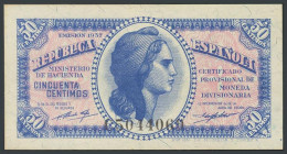 50 Céntimos. 1937. Serie C. (Edifil 2017: 391a). SC.
