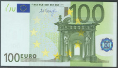 100 Euros. 1 de Enero de 2002. Firma Draghi. Serie X (Alemania). (Edifil 2017: 490B). EBC+.