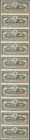 CUBA. 20 Centavos. 15 de Febrero de 1897. Pliego completo de 10 billetes. Serie I. (Edifil 2017: 85). Inusual. EBC+.