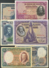 Conjunto de 23 billetes del Banco de España de diversas emisiones y calidades. A EXAMINAR.