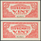 TREMP (LERIDA). 20 Céntimos. (1938ca). Pareja correlativa. (González: 10439). EBC+.