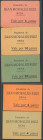 Conjunto de 5 vales de la panadería de Juan Morales Ruiz por 2 panes, 4 panes, 5 panes, 10 panes y 20 panes, de Rena, de Badajoz. EBC.