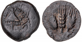 Judea. (42-43 d.C.). Herodes Agripa I (37-44 d.C.). AE 17. (S.GIC. 5567). Anverso descentrado. 2,41 g. BC+.