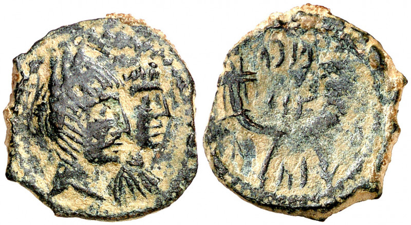Arabia. Reino Nabateo. Aretas IV y Shaqilath (hacia 9 a.C.-40 d.C.). AE 17. (S.G...