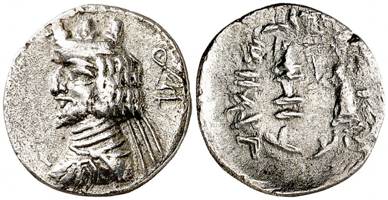 Reino de Persis. (s. I a.C.). Artajerjes II. Hemidracma. (S. 6214). Raspaduras e...