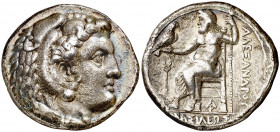 Imperio Macedonio. Alejandro III, Magno (336-323 a.C.). Arados. Tetradracma. (S. 6720 var) (MJP. 3332). 16,37 g. MBC.