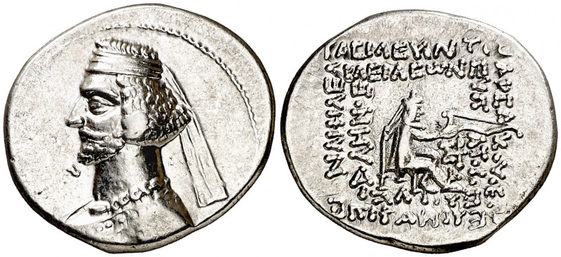 Imperio Parto. Mithradates III (57-54 a.C.). Dracma. (S. 7425). 4,03 g. MBC+.
