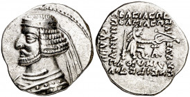 Imperio Parto. Orodes II (57-38 a.C.). Ecbatana. Dracma. (S. 7441 sim) (Mitchiner A. & C. W. 565 var). 4,04 g. MBC+.