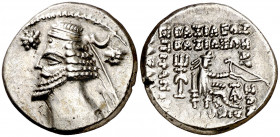 Imperio Parto. Orodes II (57-38 a.C.). Ecbatana. Dracma. (S. 7445) (Mitchiner A. & C. W. 576). 3,90 g. MBC+.