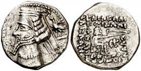 Imperio Parto. Phraates IV (38-2 a.C.). Rhagae. Dracma. (S. 7472 var) (Mitchiner A. & C. W. 592 sim). 3,89 g. MBC.