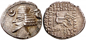 Imperio Parto. Phraates IV (38-2 a.C.). Ecbatana. Dracma. (S. 7474) (Mitchiner A. & C. W. 588 sim). 3,66 g. MBC+.