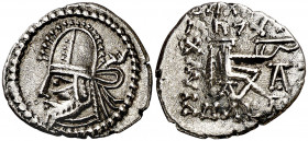 Imperio Parto. Artabanos IV (213-224 d.C.). Ecbatana. Dracma. (S.GIC. 5880) (Mitchiner A. & C. W. 699). 2,78 g. MBC+.