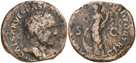 (70 d.C.). Vespasiano. Tarraco. As. (Spink falta) (Co. falta) (RIC. 1337) (ACIP. 4297). Rara. 9,58 g. BC+.