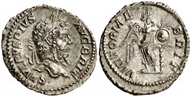 (210 d.C.). Septimio Severo. Denario. (Spink 6384) (S. 730) (RIC. 336). 2,81 g. EBC-.