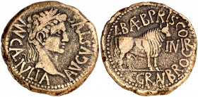 Octavio Augusto. Calagurris (Calahorra). As. (FAB. 416) (ACIP. 3122a). 14,25 g. MBC.