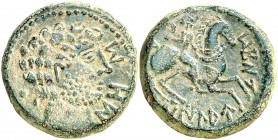 Oilaunicos (zona norte del Ebro). As. (FAB. 1861) (ACIP. 1795). Realzada a buril y patinada. 21,62 g. (MBC+).