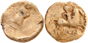 Olont (Aznalcázar). Plomo monetiforme. (CCP. pág. 14, nº 1). 7,82 g. BC-/MBC.