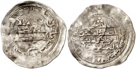 Emirato Independiente. AH 250. Mohamad I. Al Andalus. Dirhem. (V. 260, 4ª acuñación) (Fro. 14). Grieta. 2,53 g. MBC-.