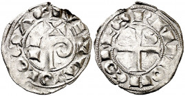 Comtat de Tolosa. Ramon VI (1194-1222) y Ramon VII (1222-1249). Tolosa. Diner. (Cru.Occitània 80). 1,08 g. MBC.
