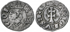 Jaume II (1291-1327). Zaragoza. Dinero jaqués. (Cru.V.S. 364) (Cru.C.G. 2182). 1,11 g. MBC.