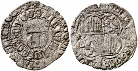Enrique II (1368-1379). ¿P?. Real de vellón de anagrama. (AB. ¿420?). 2,25 g. MBC-.