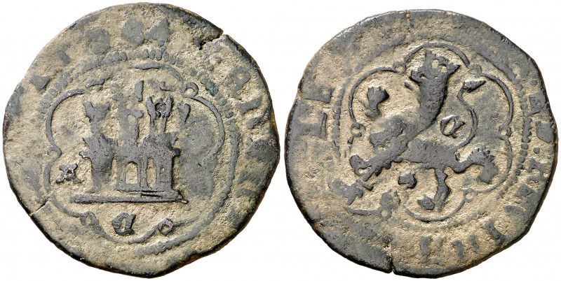 Reyes Católicos. Cuenca. 4 maravedís. (AC. 134). Rara. 5,71 g. MBC.