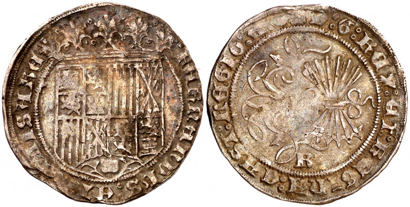 Reyes Católicos. Burgos. 1 real. (AC. 297). Alabeada. 3,29 g. (MBC-).
