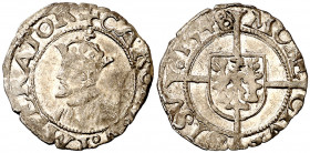 1548. Carlos I. Besançon. 1/2 carlos. (Vti. falta). 0,73 g. MBC+.