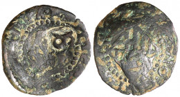 (1600). Felipe III. Barcelona. 1 dobler. (AC. 20) (Cru.C.G. 4344a). HISPA. Contramarca: B en anverso. Muy escasa. 0,74 g. (BC+/MBC-).