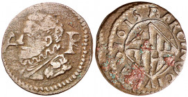 1615. Felipe III. Barcelona. 1 ardit. (AC. 26) (Cru.C.G. 4345c). 1,40 g. MBC.