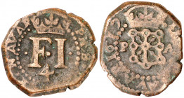 1617. Felipe III. Pamplona. 4 cornados. (AC. 77). 4,29 g. MBC.