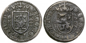 1606. Felipe III. Segovia. 8 maravedís. (AC. 329). 5,48 g. MBC.