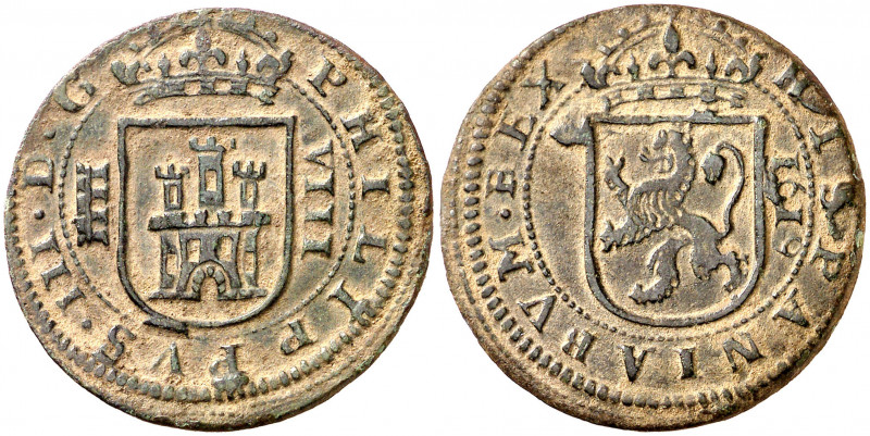 1619. Felipe III. Segovia. 8 maravedís. (AC. 339). 5,28 g. MBC.