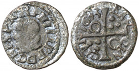 1633. Felipe IV. Barcelona. 1 diner. (AC. 9) (Cru.C.G. 4422j). Rara. 0,76 g. MBC-/MBC.