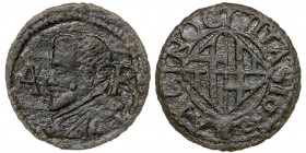 1632. Felipe IV. Barcelona. 1 ardit. (AC. 16) (Cru.C.G. 4420e). Rara. 1,48 g. MBC-.