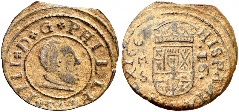 1662. Felipe IV. M (Madrid). S. 16 maravedís. (AC. 468). 3,89 g. MBC+.