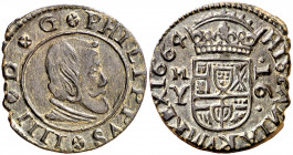 1664. Felipe IV. M (Madrid). Y. 16 maravedís. (AC. 481). 3,55 g. EBC-.