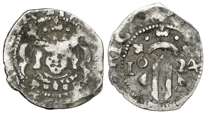 1624. Felipe IV. Valencia. 1 divuitè. (AC. 813). 1,51 g. BC+.