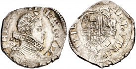 1622. Felipe IV. Nápoles. MC/C. 1 tari. (Vti. 319) (MIR. 245/3). Parte de brillo original. 5,82 g. MBC+.