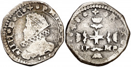 1648. Felipe IV. Messina. IP-MP. 3 taris. (Vti. 152) (MIR. 356/20). 7,56 g. MBC-.