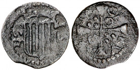 1642. Guerra dels Segadors. Cervera. 1 diner. (AC. 116) (Cru.C.G. 4589d). Limpiada. Escasa. 0,41 g. MBC-.