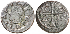 1641. Guerra dels Segadors. Solsona. 1 diner. (AC. 221) (Cru.C.G. 4651). Felipe IV. 1,01 g. MBC/MBC+.