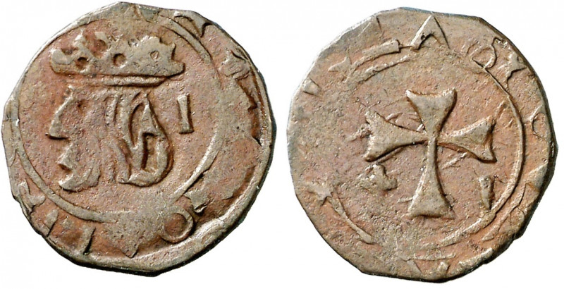 s/d. Carlos II. Mallorca. 1 dobler. Falsa de época. 1,01 g. (MBC).