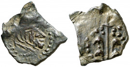 s/d. Carlos II. València. 1 diner. (Barrera falta). Falsa de época. Busto a derecha. Muy curiosa. 1,35 g. (MBC).
